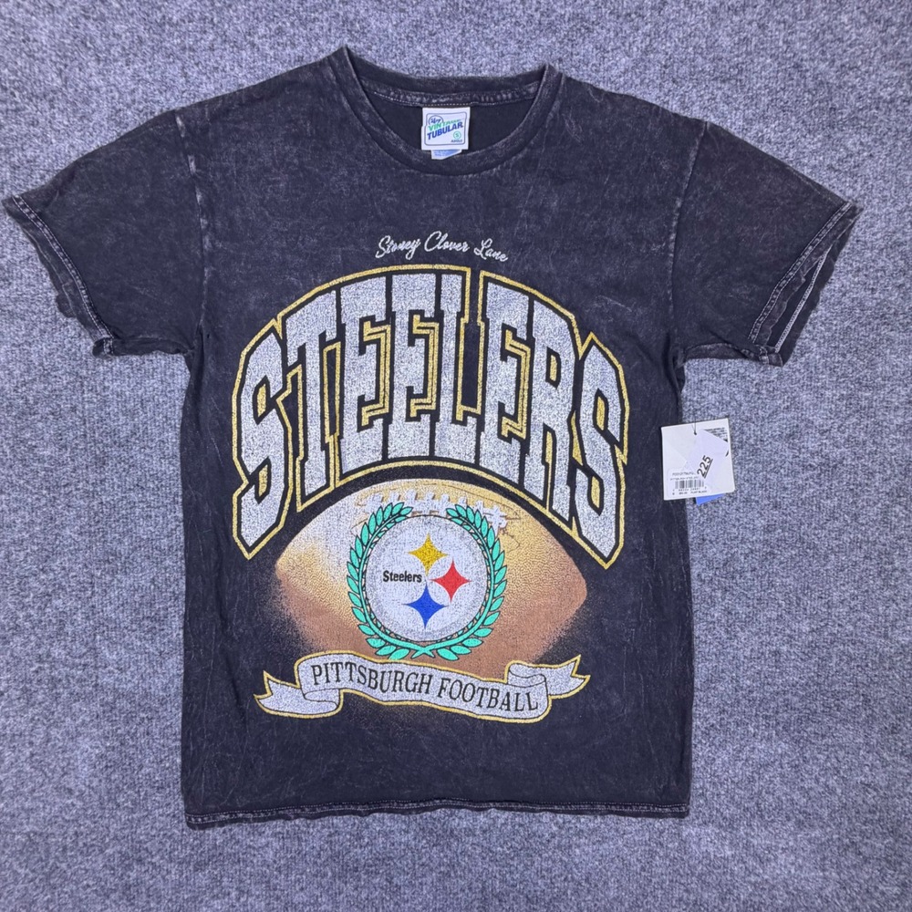 Stoney Clover Lane x 47 Brand Pittsburgh Steelers T-Shirt Flint Black Small NWT